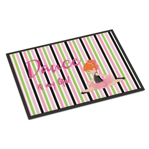 Carolines Treasures 18 x 27 in. Ballet Dance is My Life Red Indoor or Outdoor Mat BB5394MAT - main